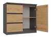 Ladekast Elbvelu 110 (Antraciet + Artisan eiken)