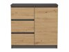 Ladekast Elbvelu 110 (Antraciet + Artisan eiken)
