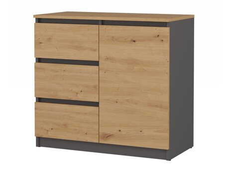 Ladekast Elbvelu 110 (Artisan eiken + Antraciet)