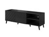 TV-meubel Charlotte 144 (Zwart + Glanzend zwart)