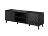 TV-meubel Charlotte 144 (Zwart + Glanzend zwart)