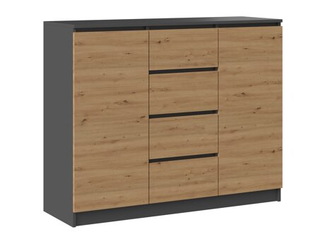 Ladekast Elbvelu 113 (Antraciet + Artisan eiken)