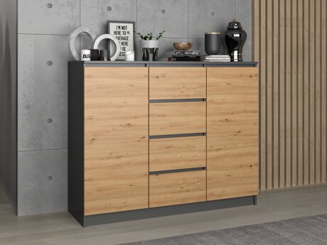 Ladekast Elbvelu 113 (Antraciet + Artisan eiken)