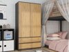 Kledingkast Elbvelu 116 (Antraciet + Artisan eiken)