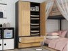 Kledingkast Elbvelu 116 (Antraciet + Artisan eiken)