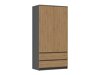 Kledingkast Elbvelu 116 (Antraciet + Artisan eiken)