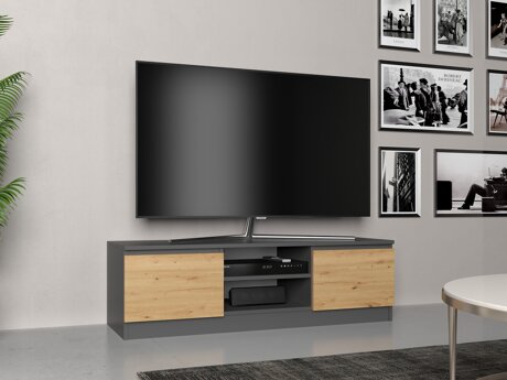 TV-meubel Elbvelu 123 (Antraciet + Artisan eiken)