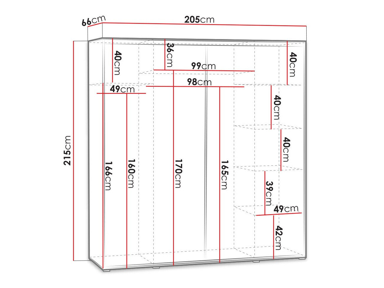 Garderobeskab Murrieta 135 (Sonoma eg)