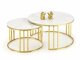 Salontafel set Houston 1503 (Gouden + Wit marmer)