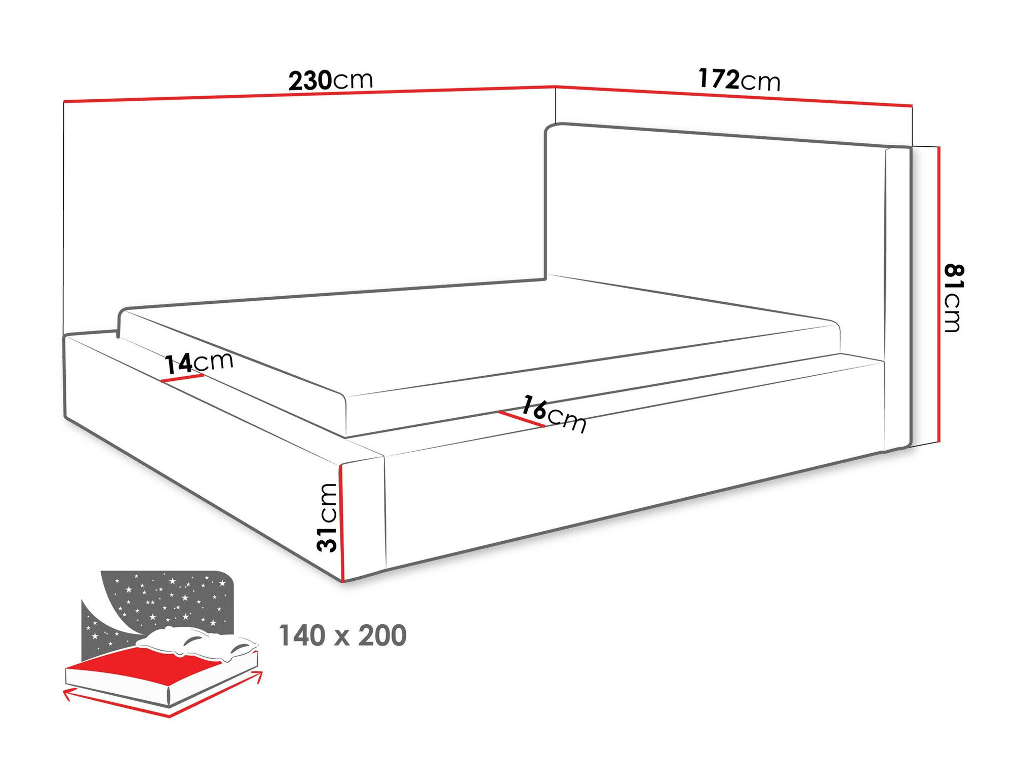 Bed TrendyNest Cervara (Top 95)
