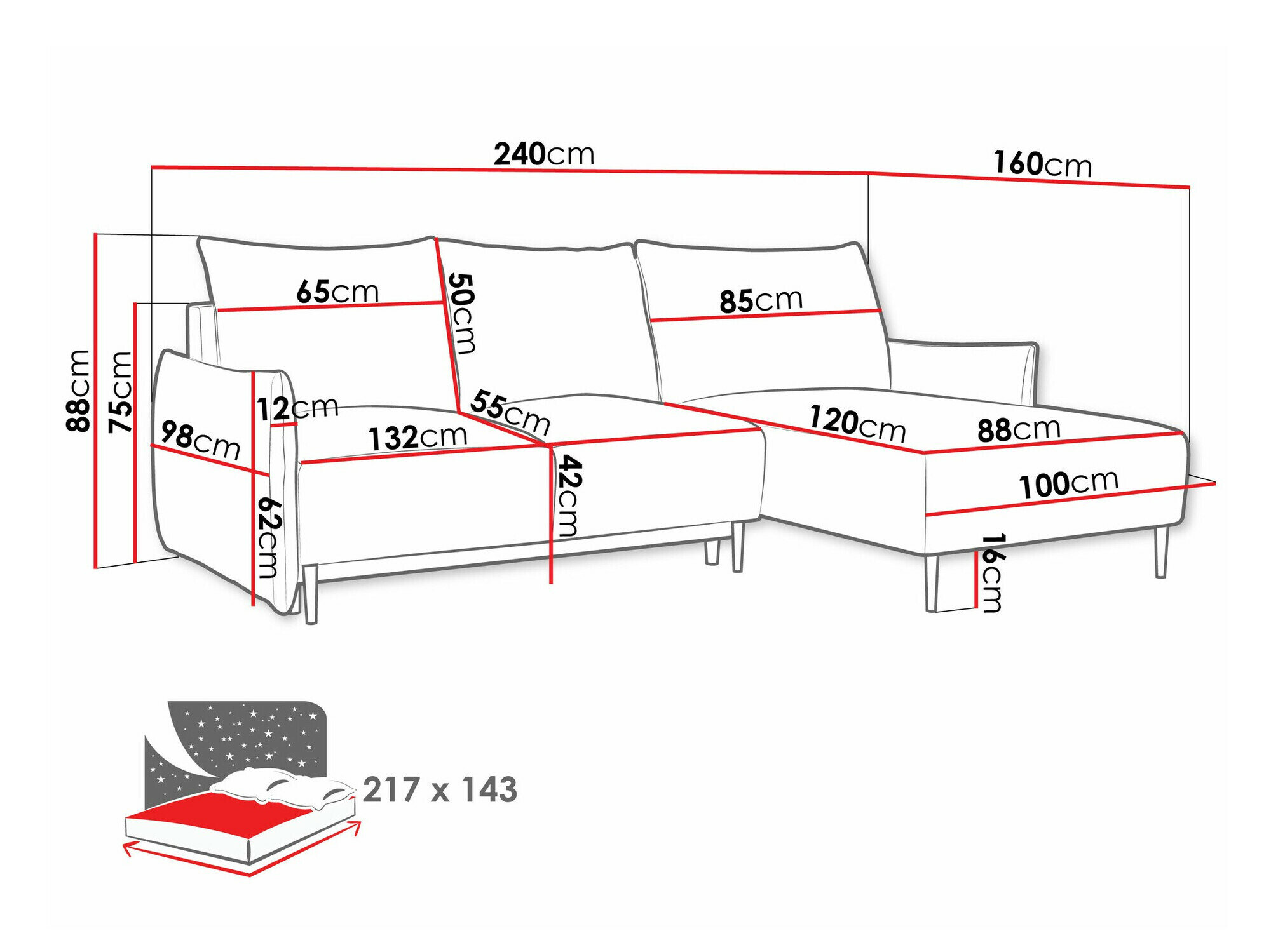 Hjørnesofa Columbus 224 (Velo 623)