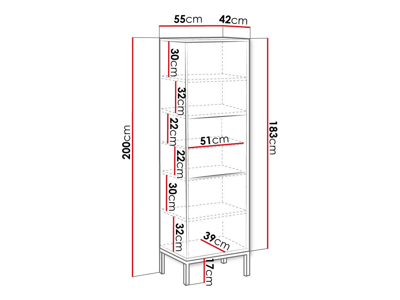 Boekenkast Natar (Wit + Glanzend wit)