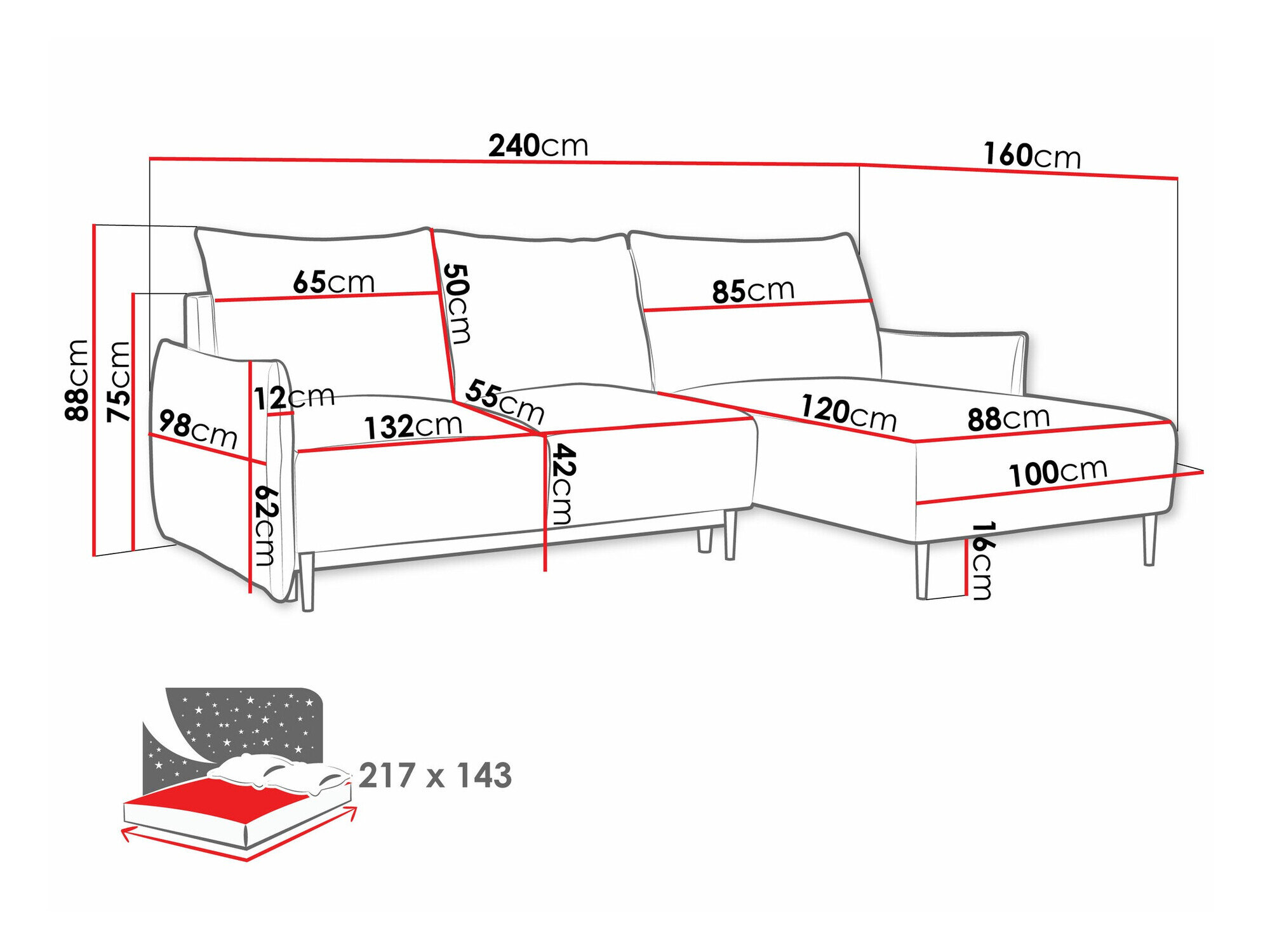 Hjørnesofa Columbus 224 (Velo 636)