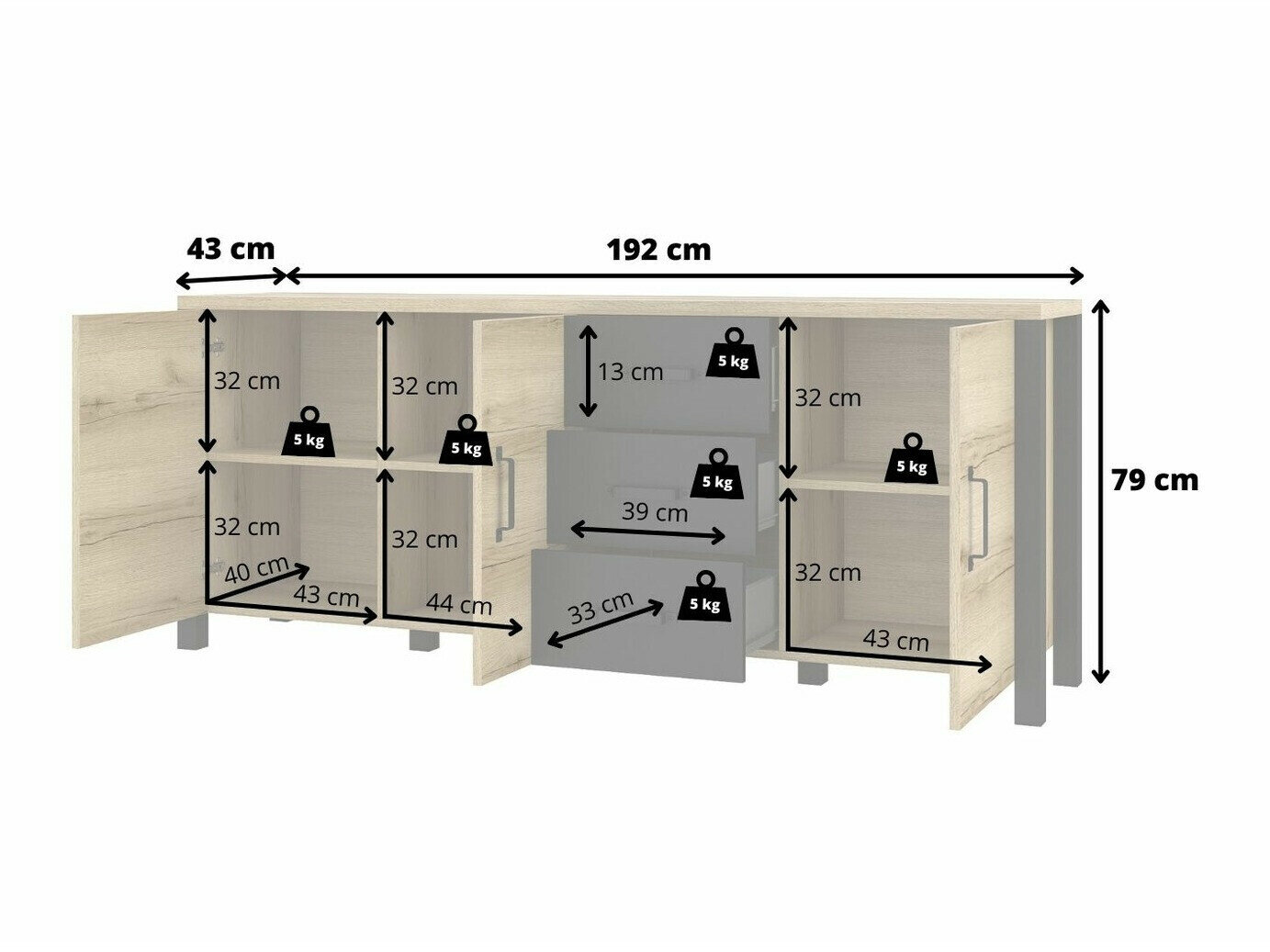 Kumode Tornua 106 (Tumšā egle + Matēts melns)