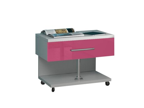 Nachtkastje Campus (Wit + Glanzend roze)