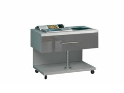 Table de chevet Campus (Blanc + Gris brillant)