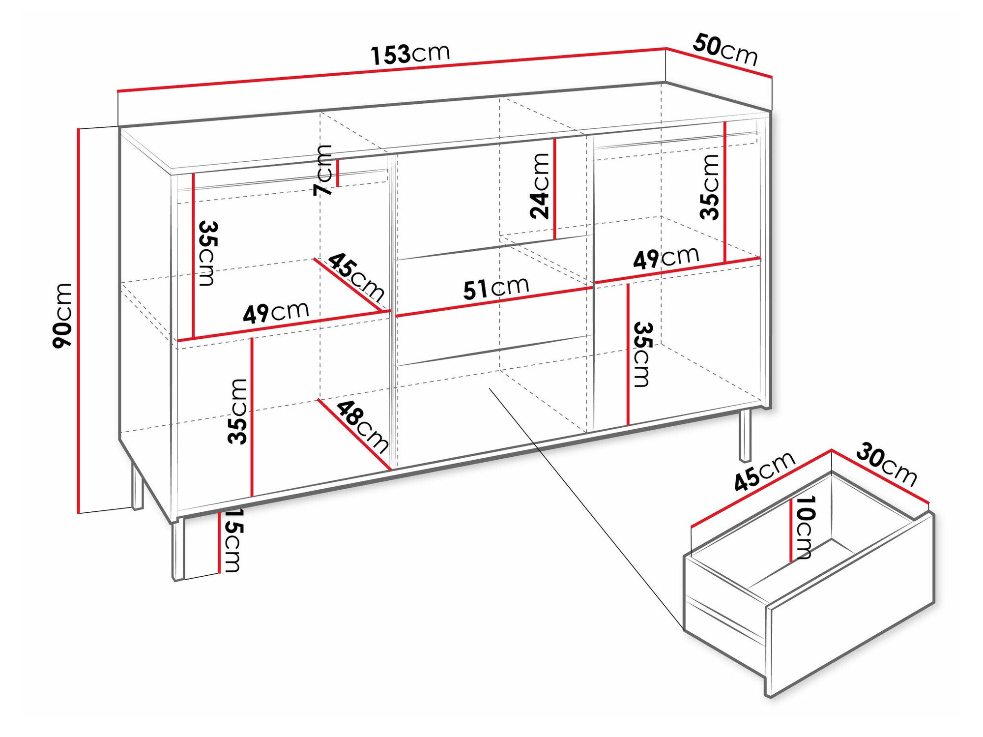 Kommode Comfivo Delruva I (Hvid)