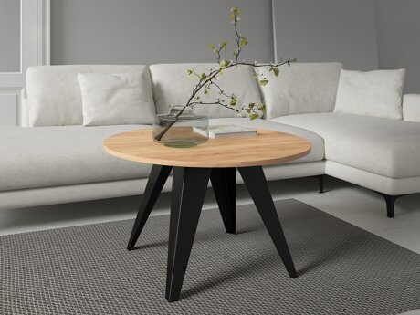 Sofabord Oswego 116 (Sort + Craft gylden eg)