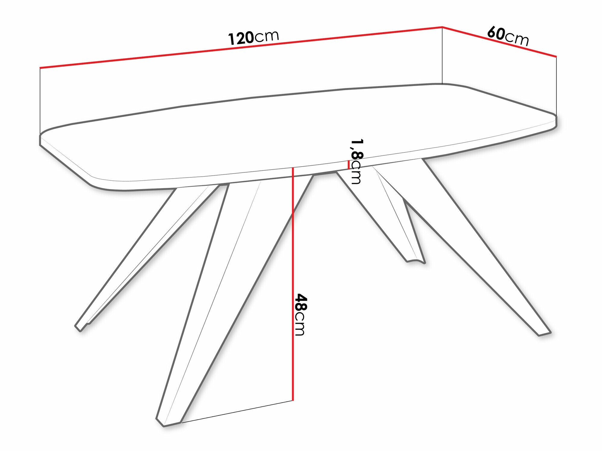 Sofabord Oswego 117 (Sort + Hvid)