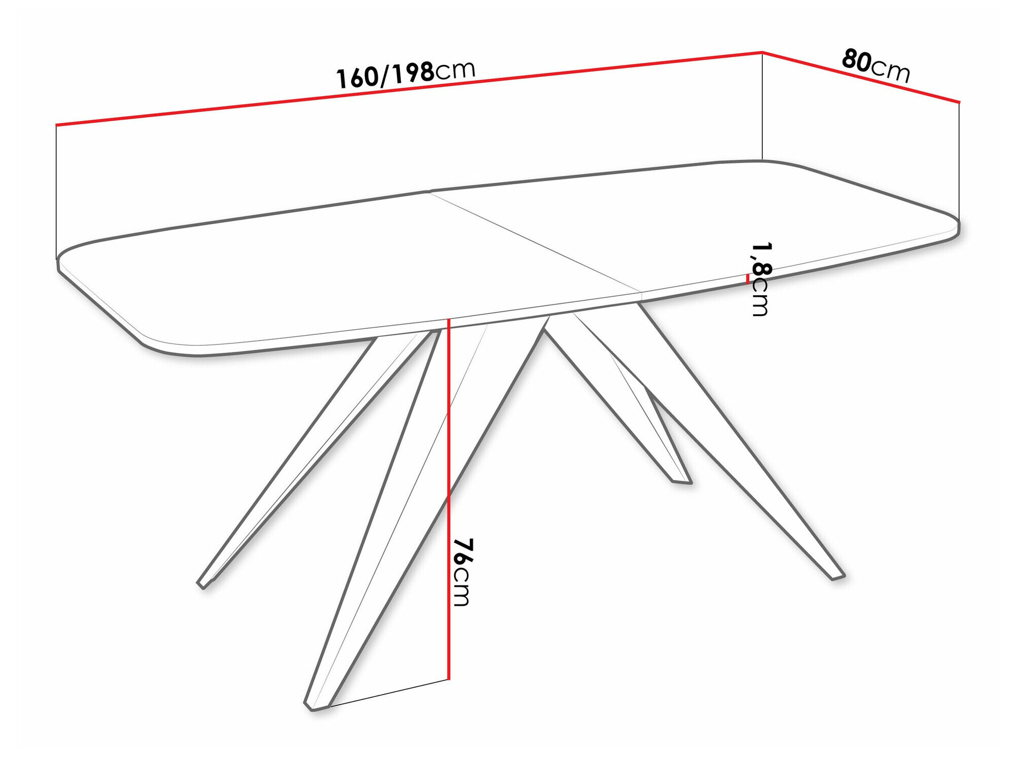 Tafel Oswego 115 (Zwart + Lancelot-eik)