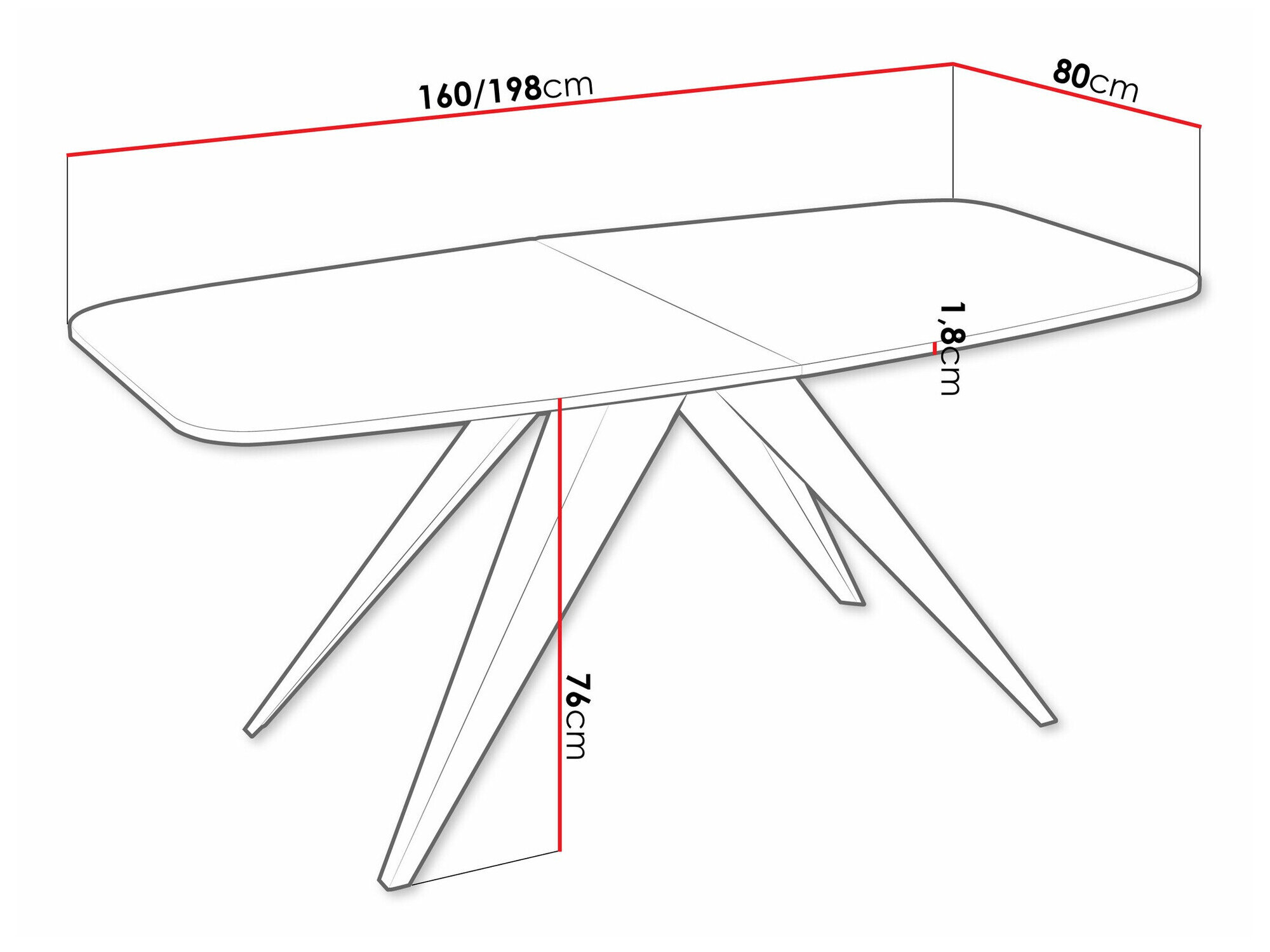 Tafel Oswego 115 (Zwart + Wit marmer)