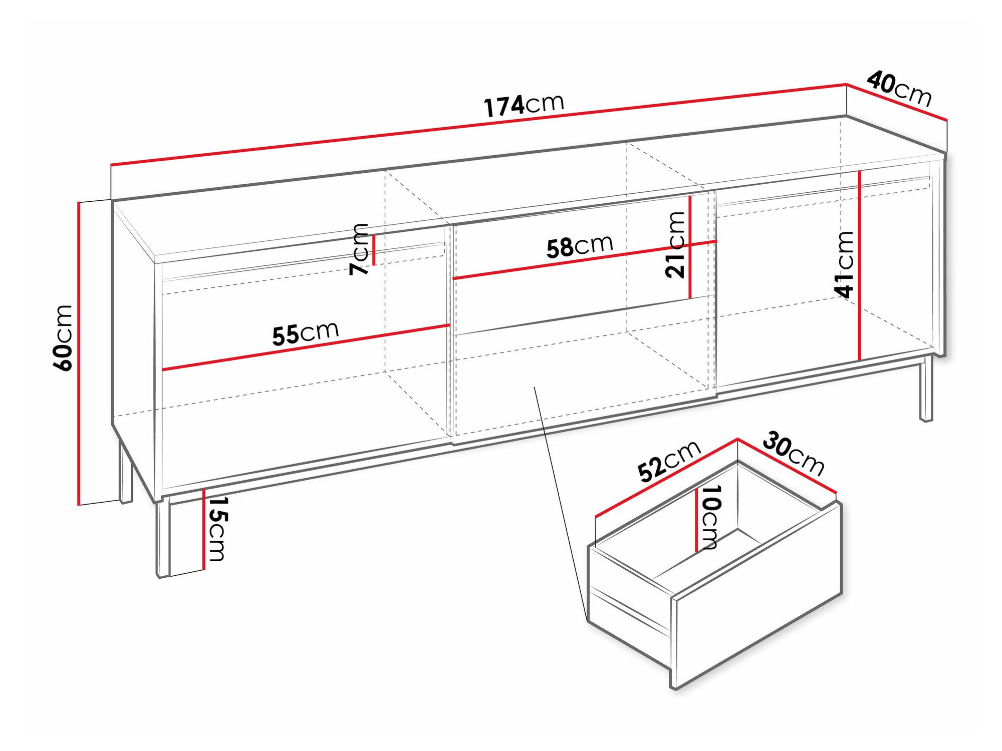 TV-bord Comfivo Delruva 104 (Sort)