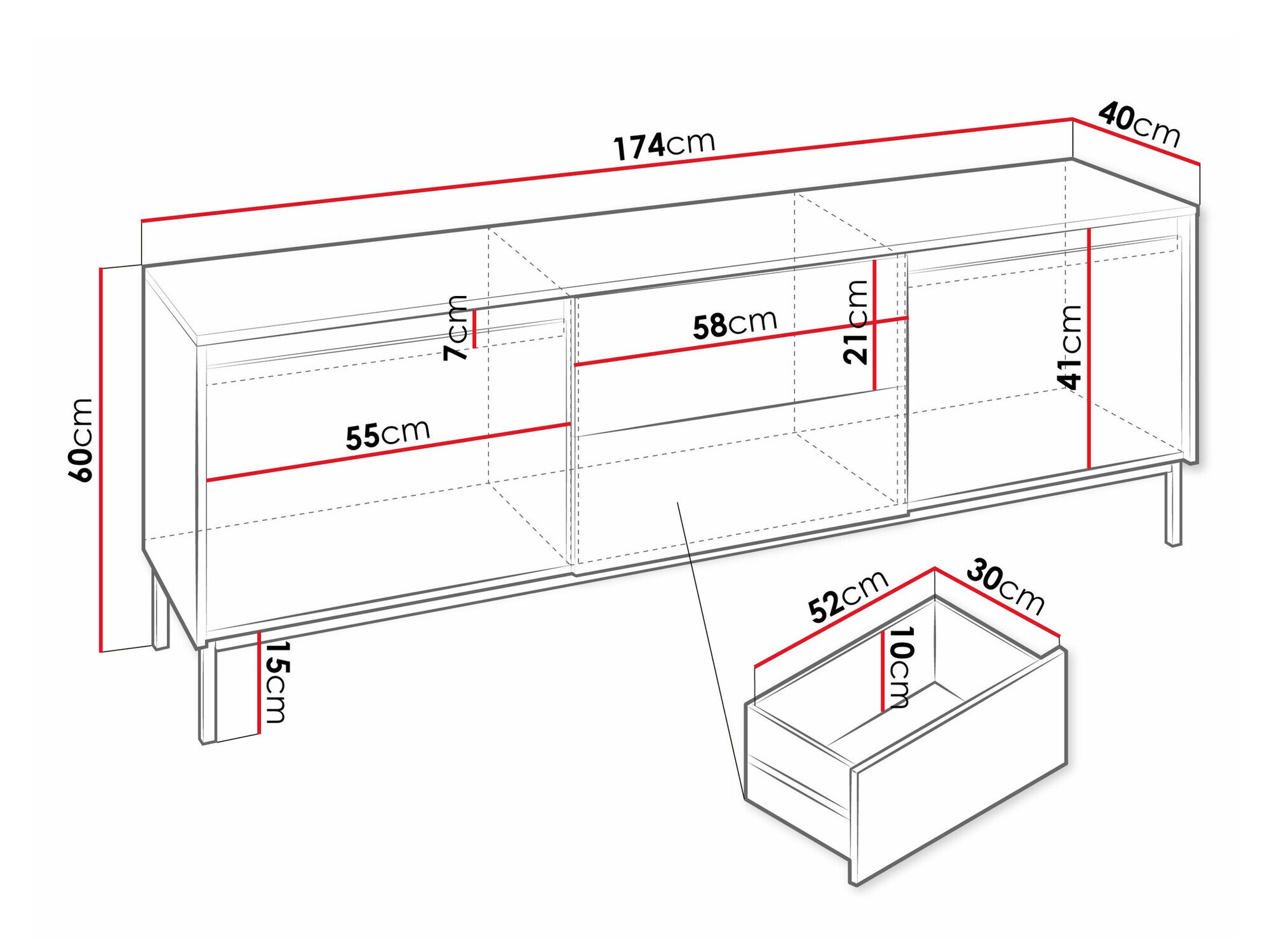 TV-bord Comfivo Delruva I (Hvid)