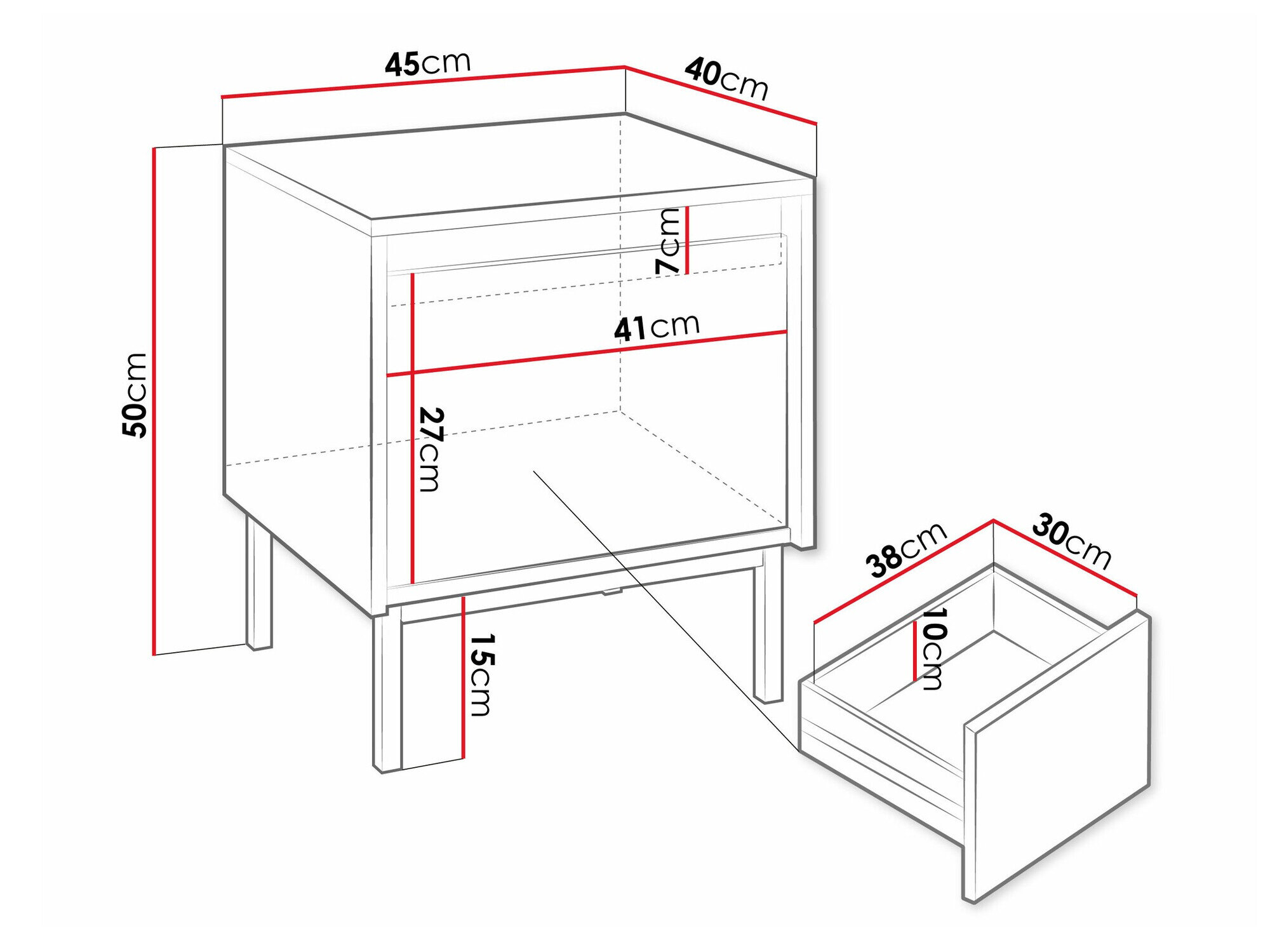 Sengebord Comfivo Delruva (Hvid)