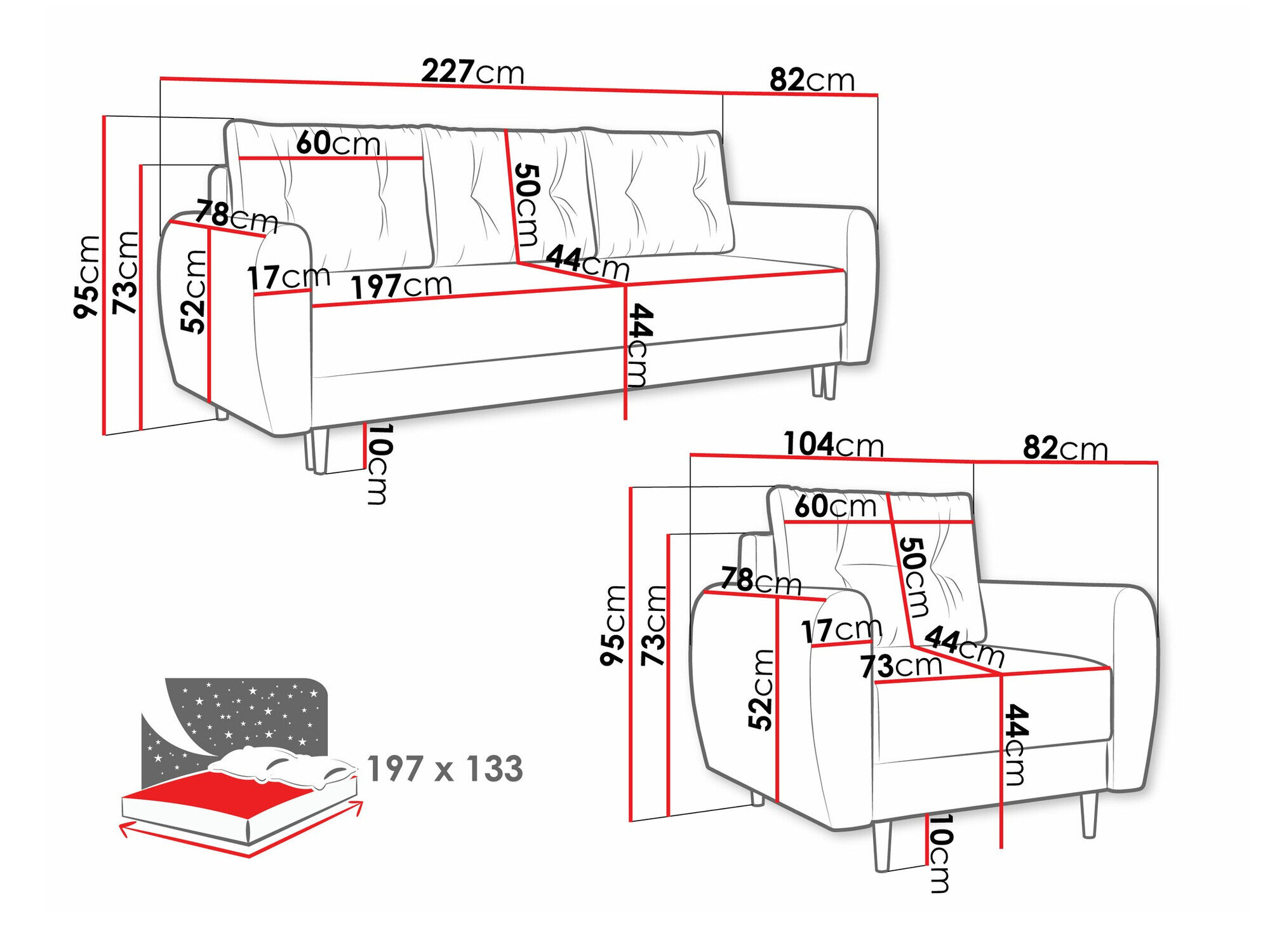 Gestoffeerde meubelset Memphis 145 (Itaka 10)