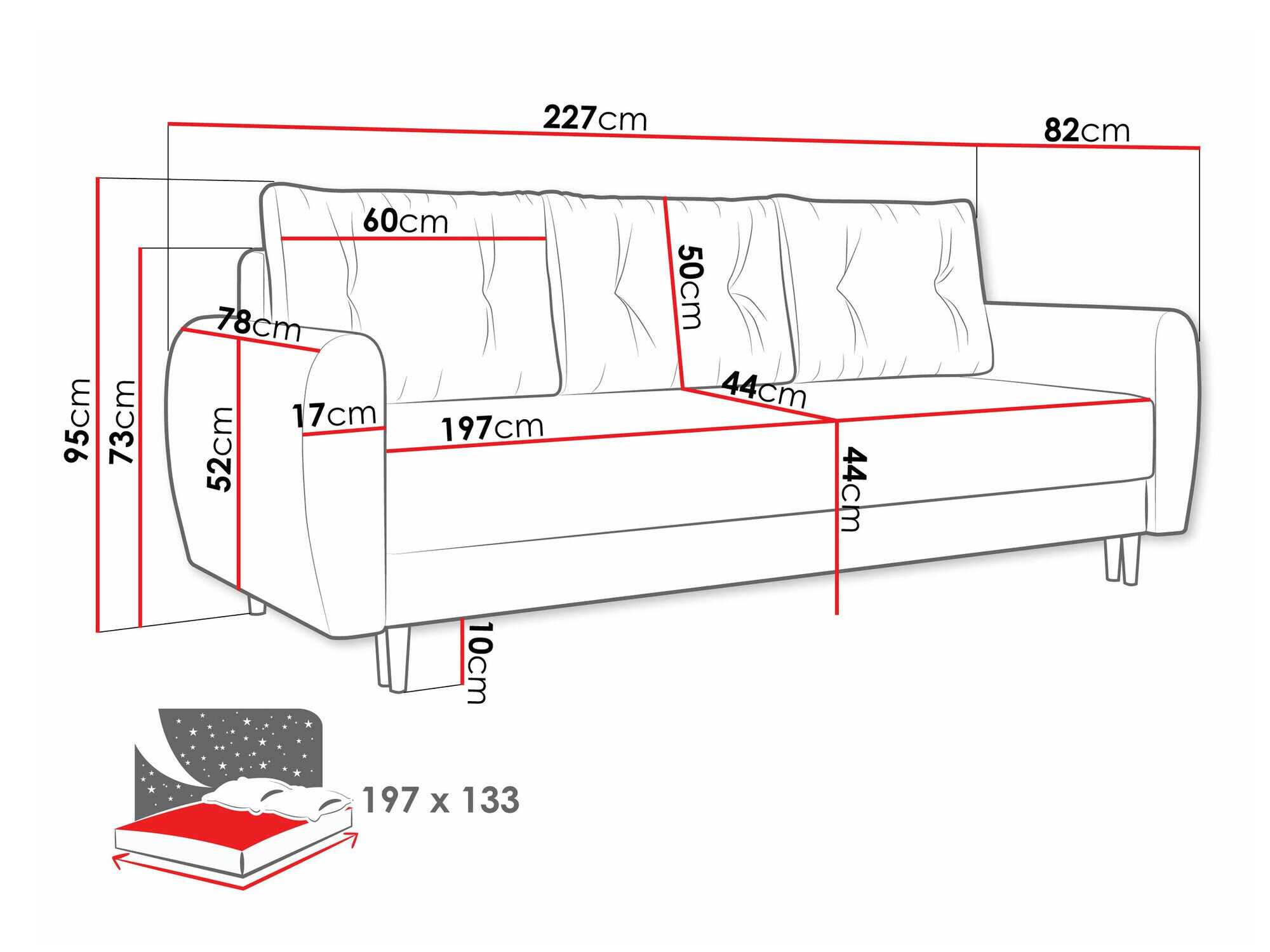 Slaapbank Memphis 143 (Itaka 10)