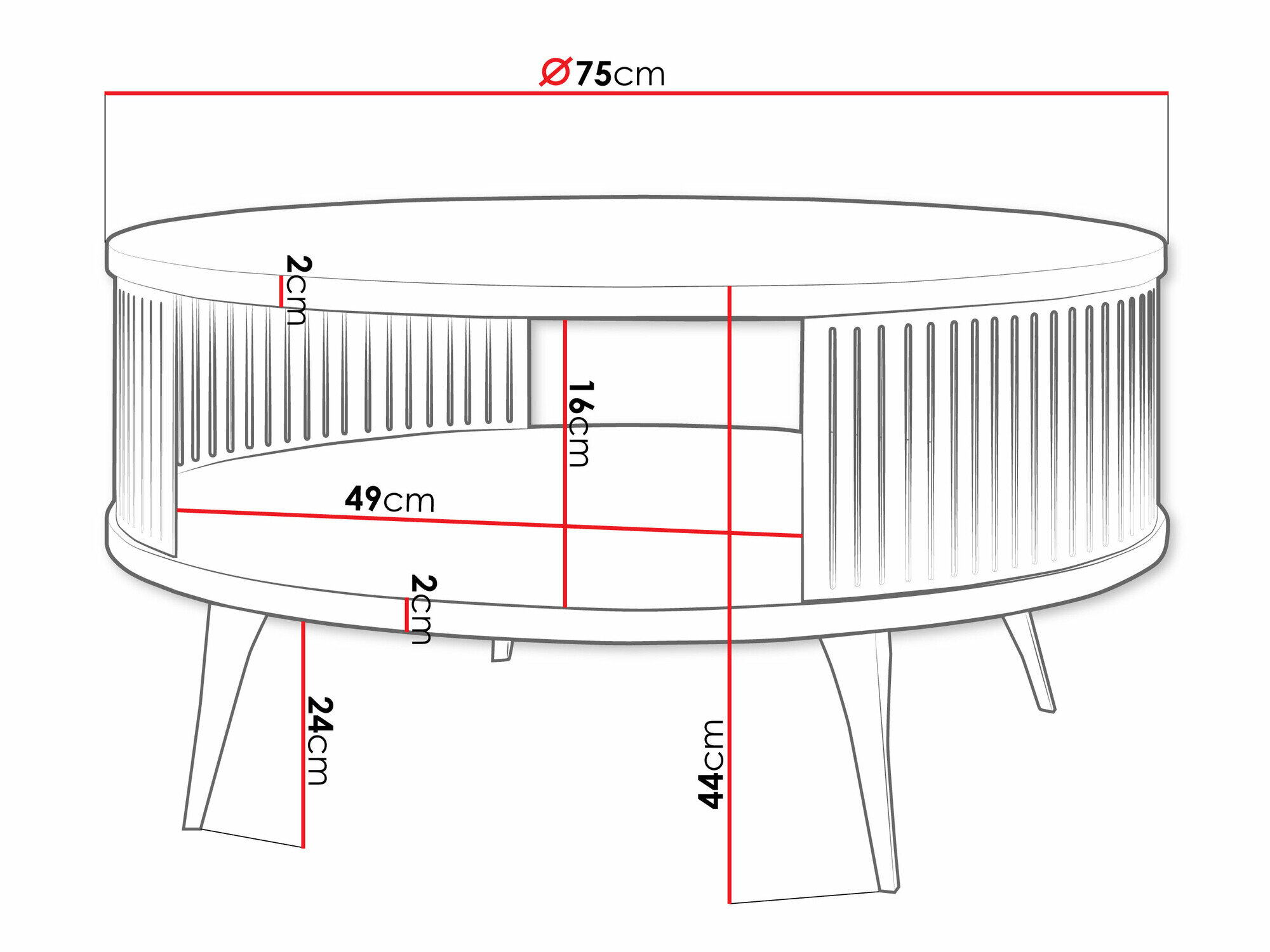 Salontafel Vitum I (Gouden + Zwart marmer)