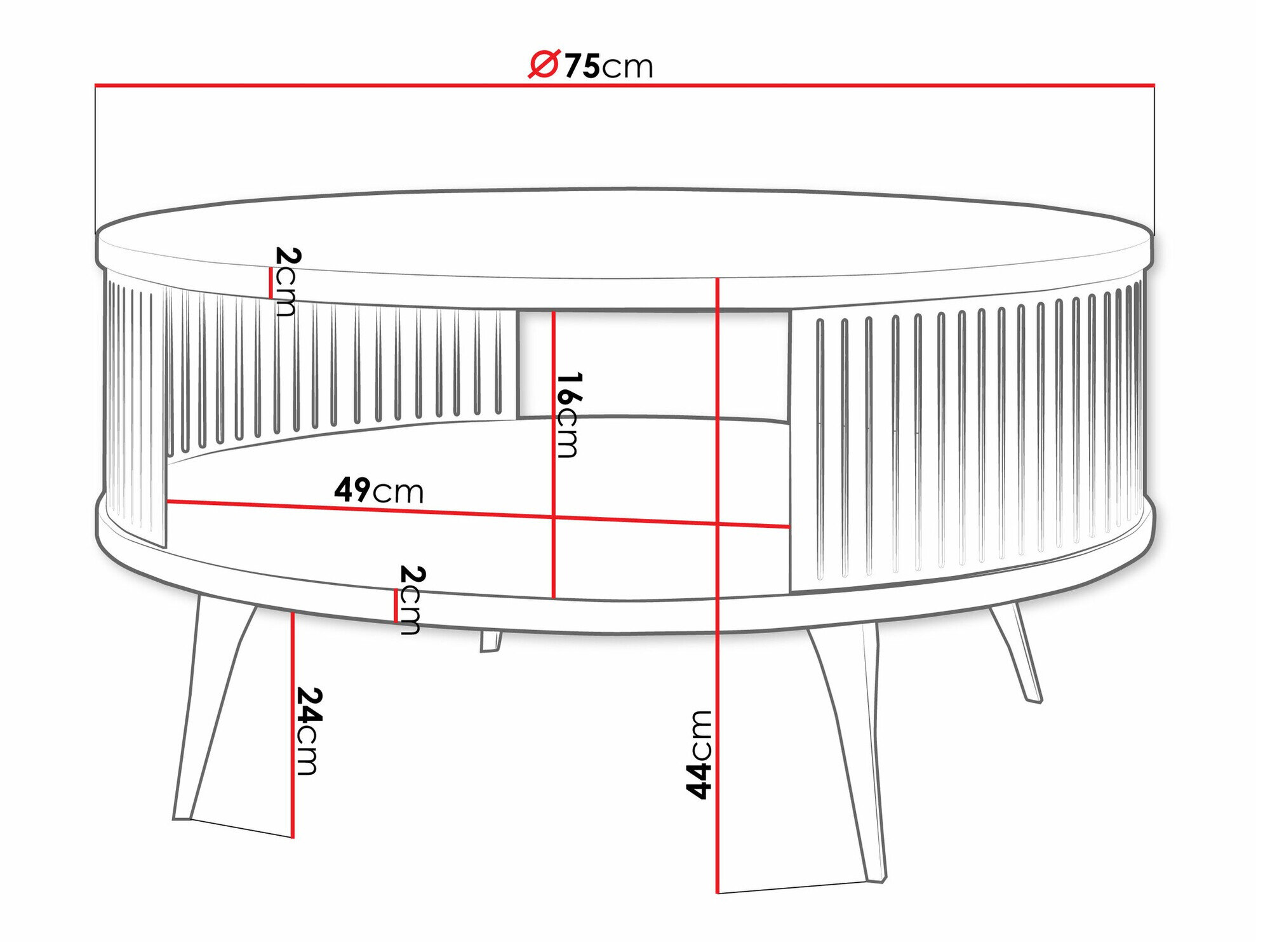 Sofabord Vitum (Sort + Hvid)