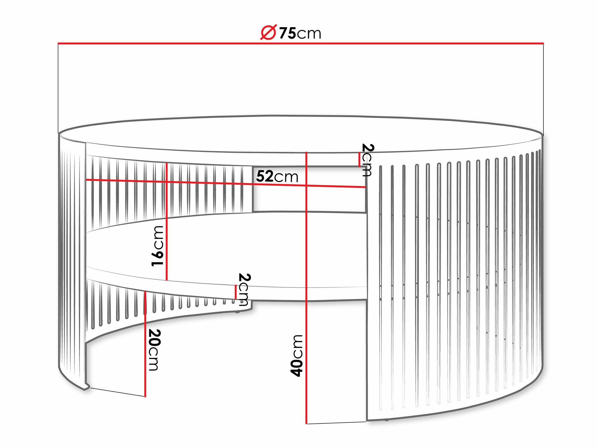 Sofabord Evanola 100 (Sort + Hvid marmor)