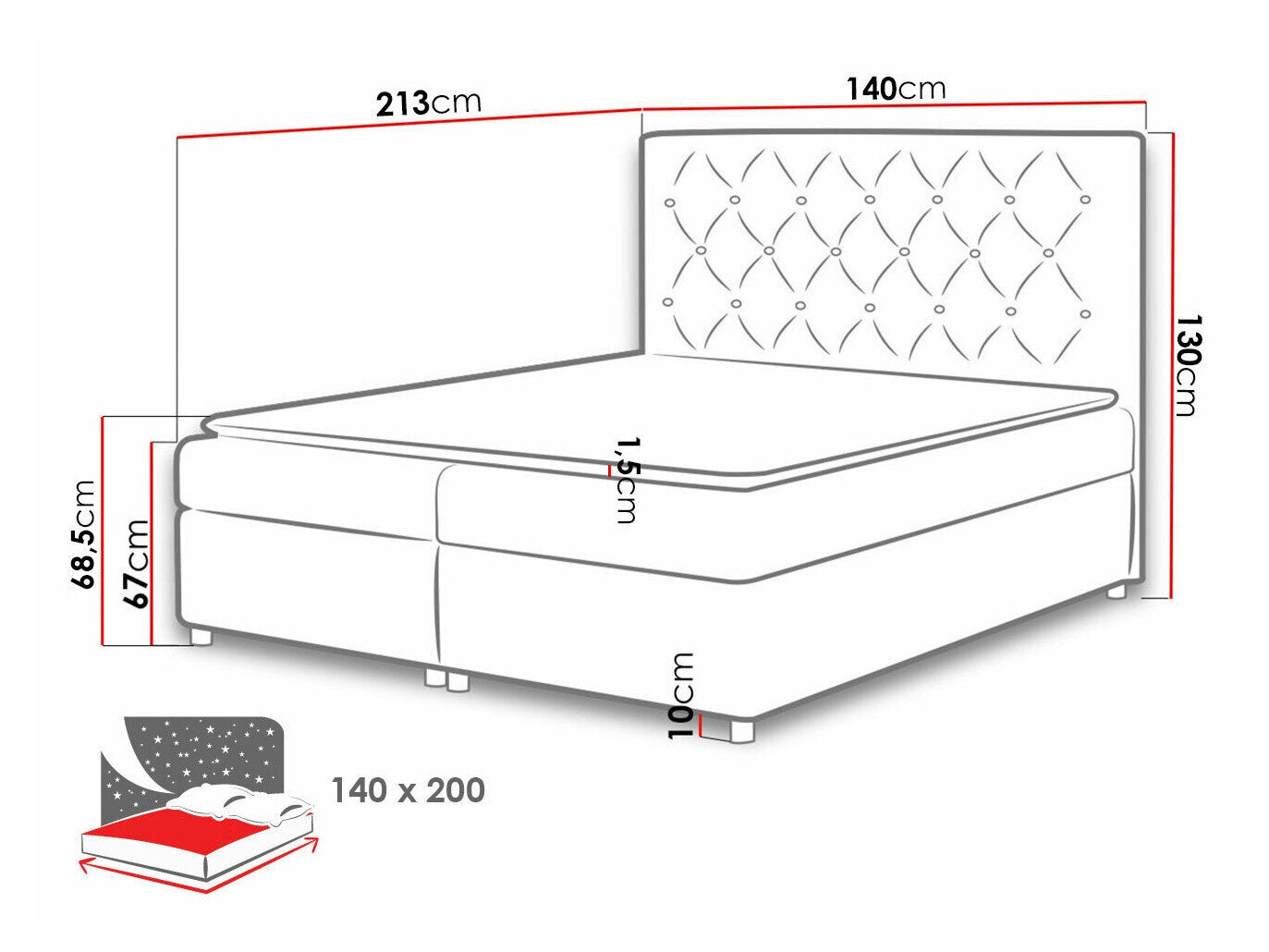 Lit boxspring Domus (Primo 8813)