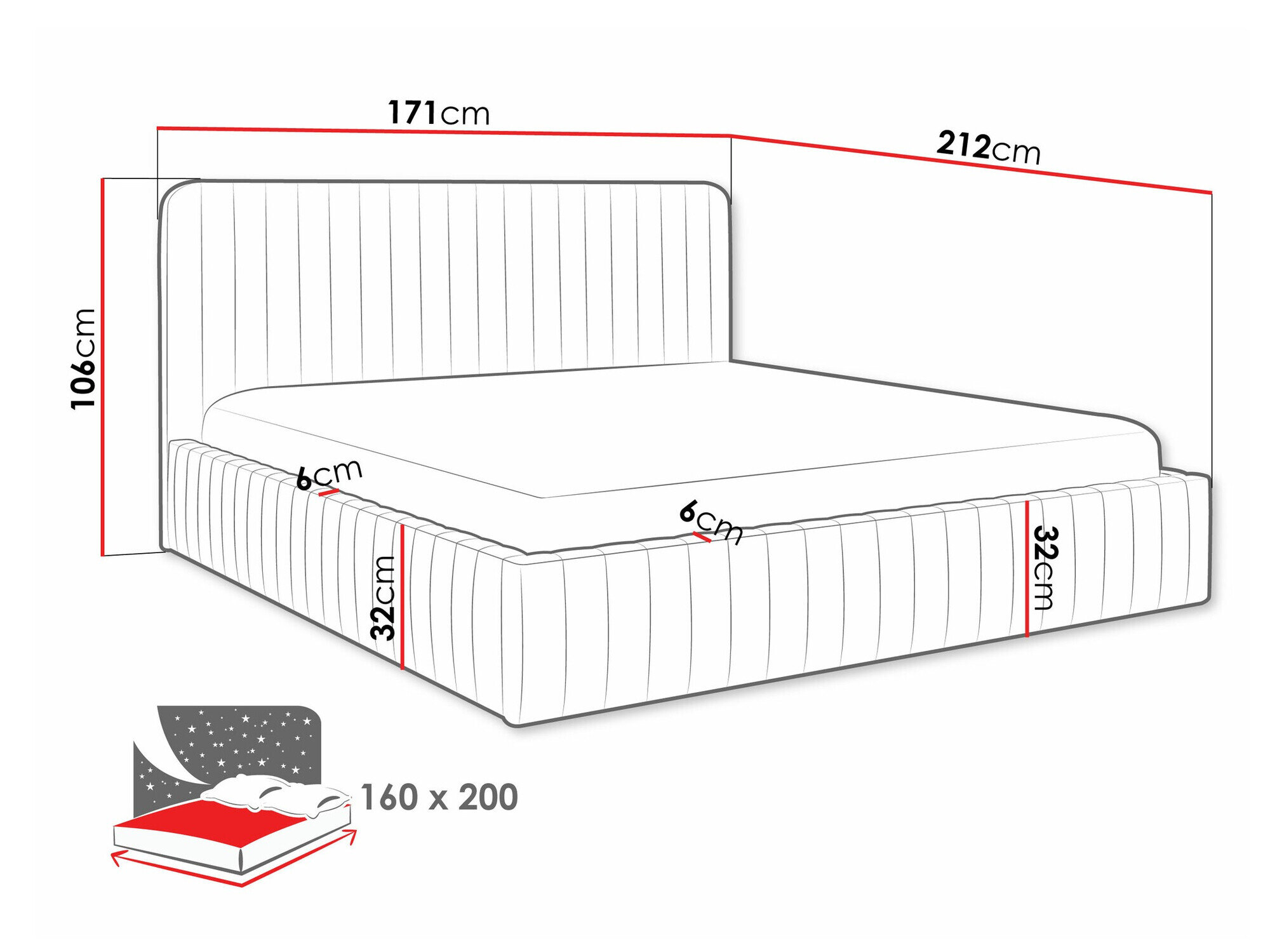 Bed TrendyNest Caprion (Velluto 02)