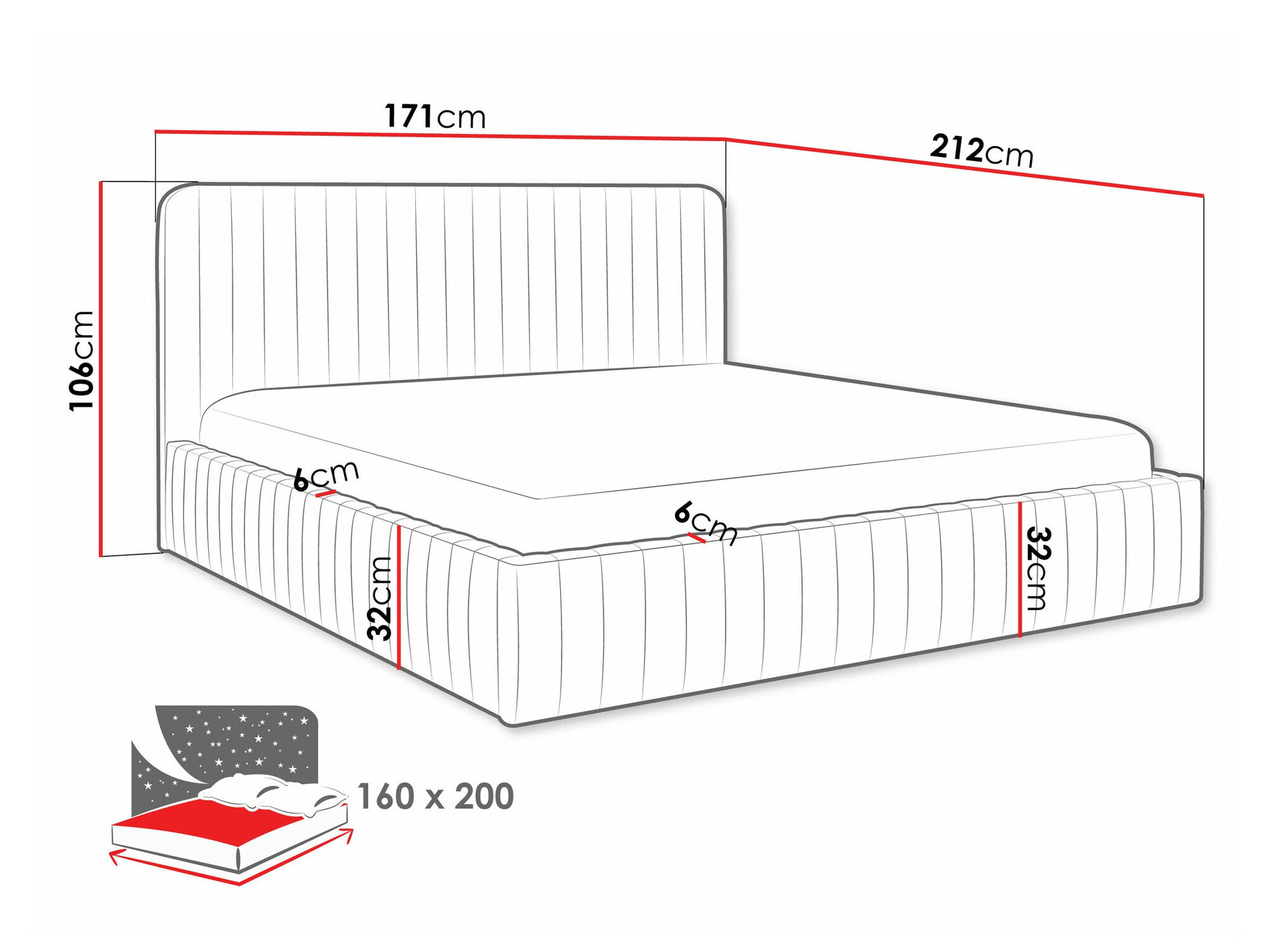 Bed TrendyNest Caprion (Velluto 08)