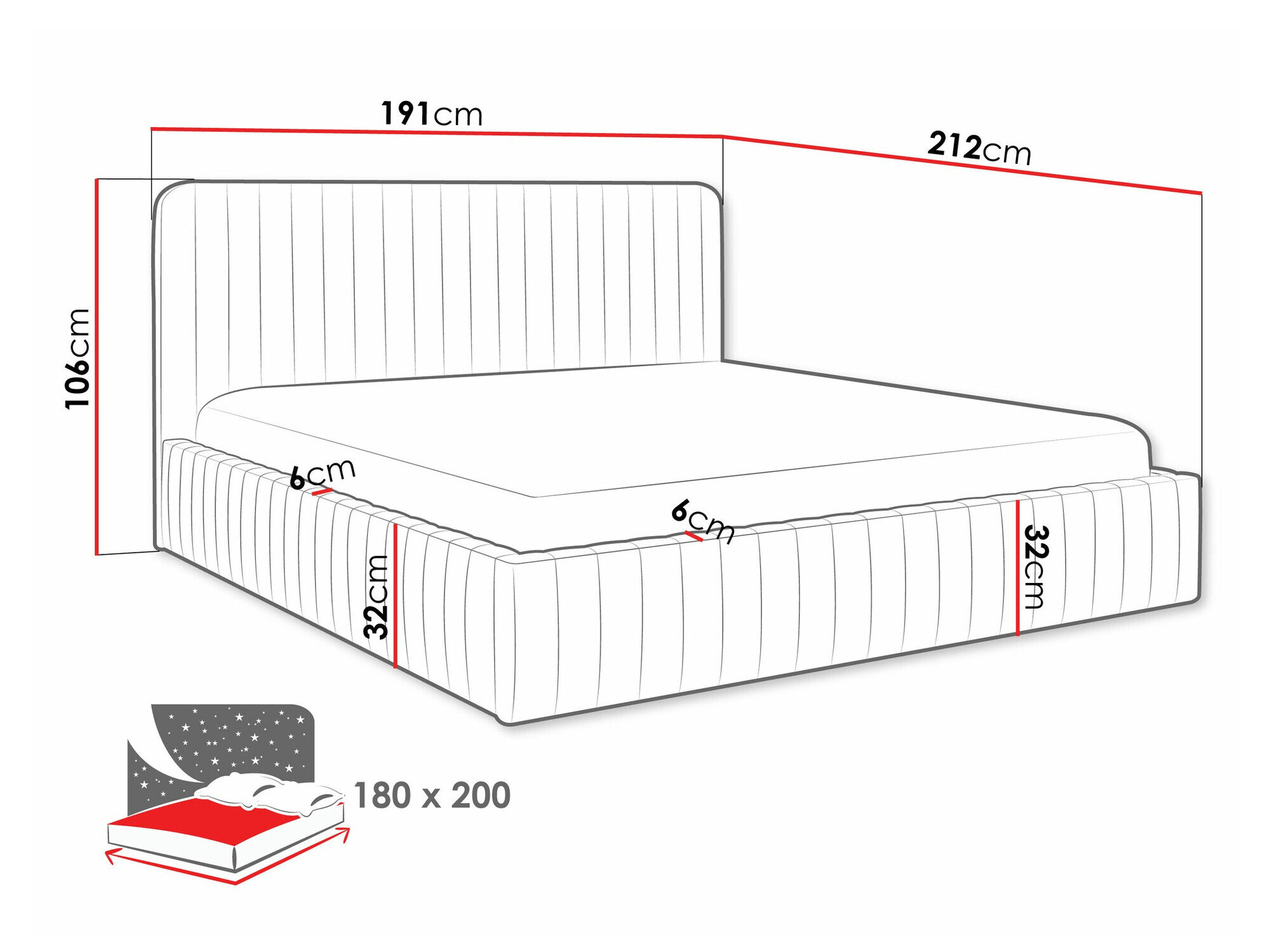 Bed TrendyNest Caprion (Velluto 08)