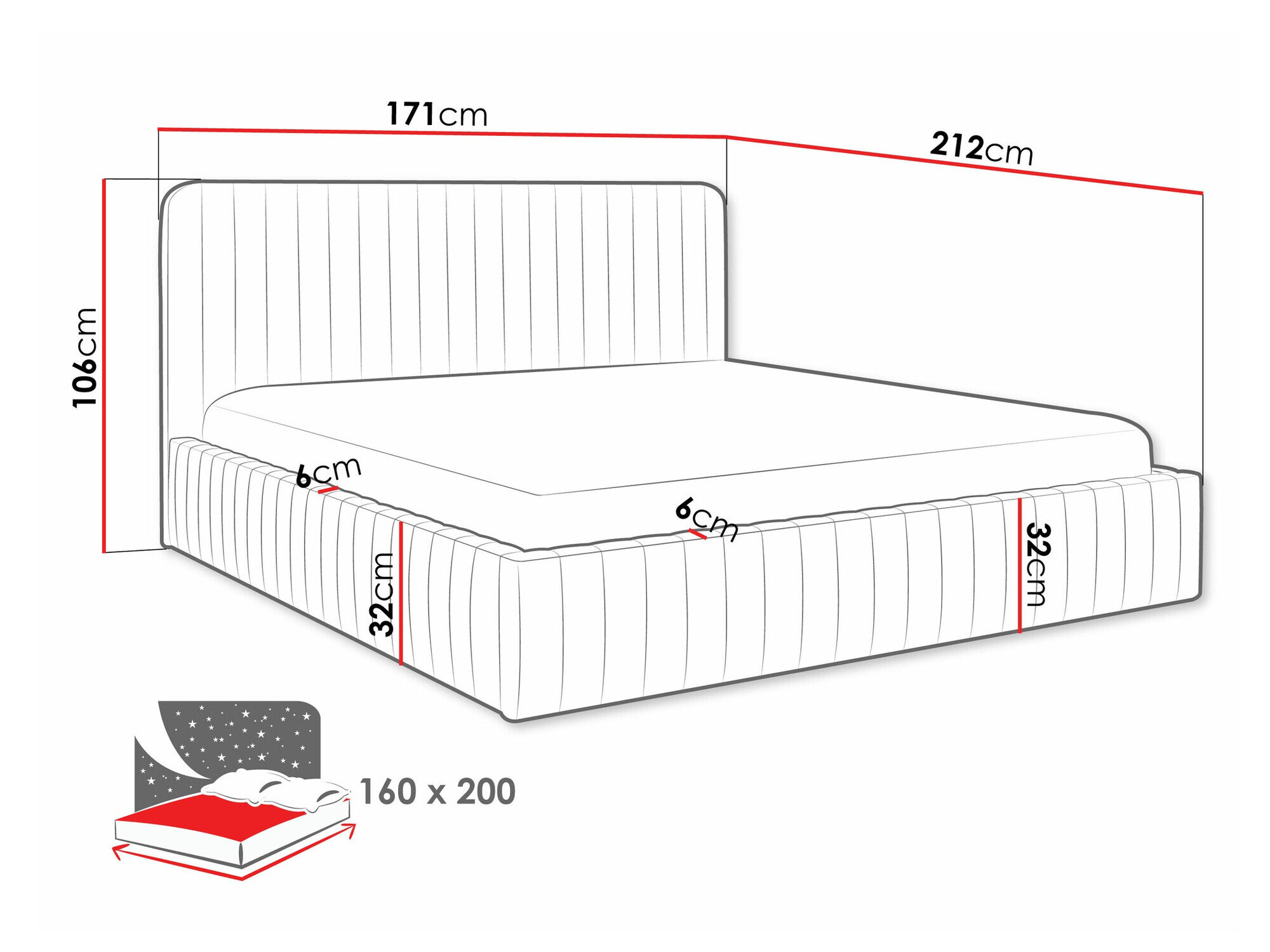 Bed TrendyNest Caprion (Velluto 14)