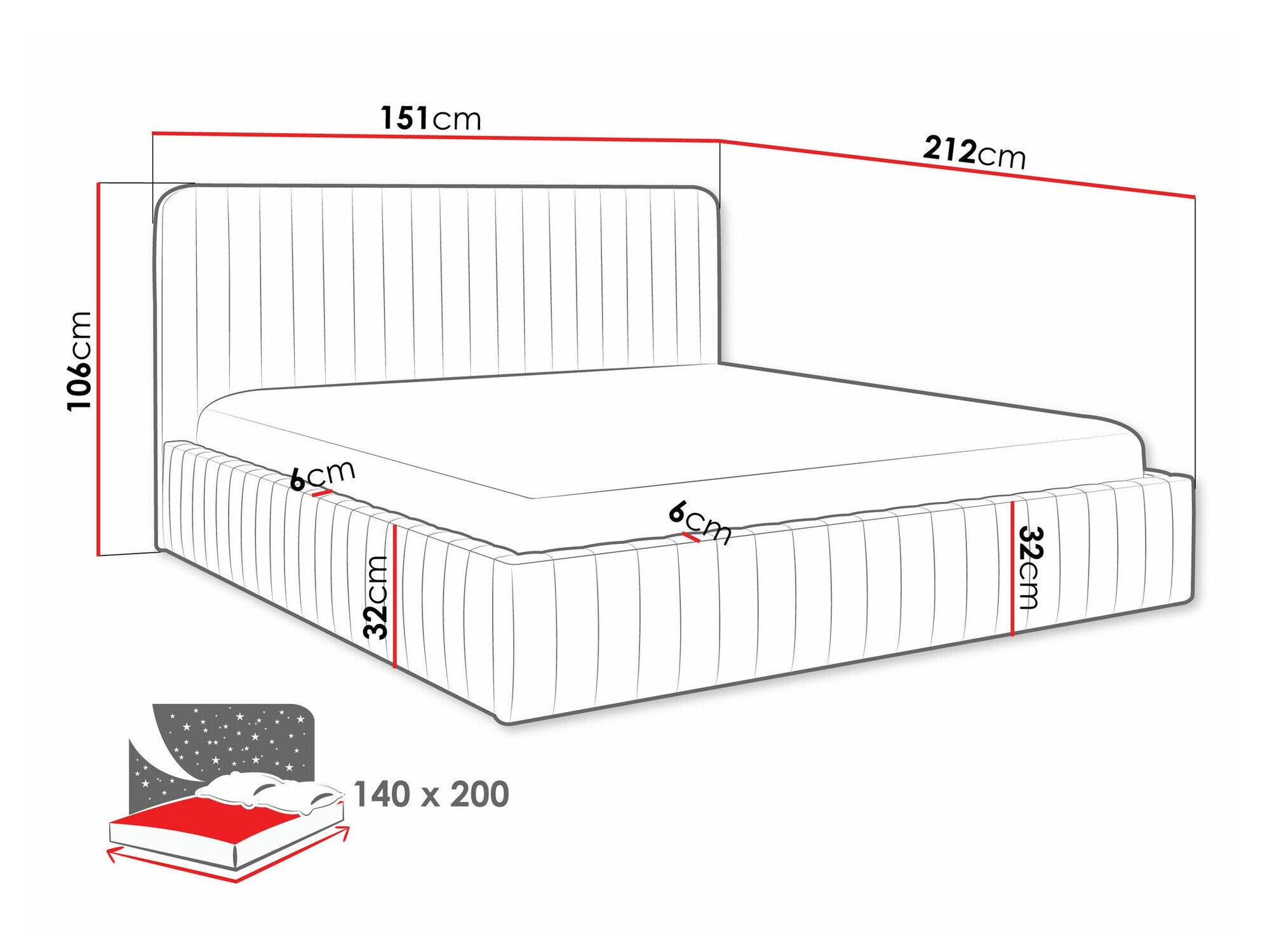 Bed TrendyNest Caprion (Velluto 25)