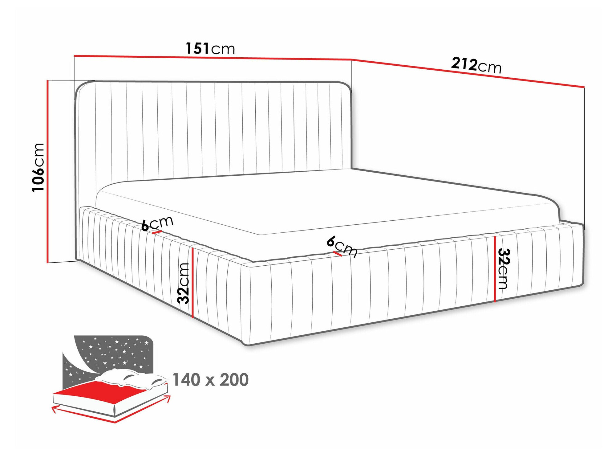 Bed TrendyNest Caprion (Velluto 29)