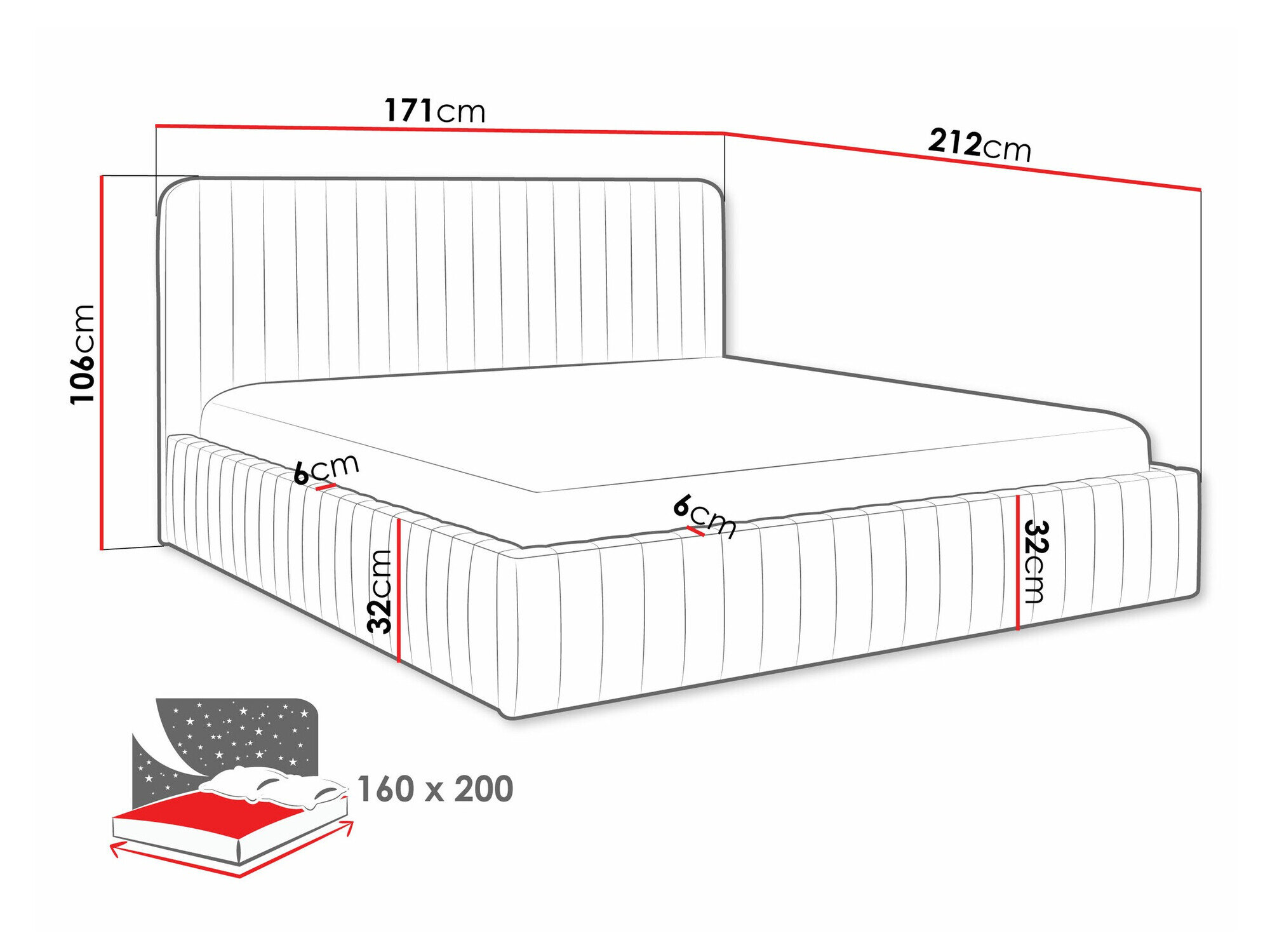 Bed TrendyNest Caprion (Velluto 29)