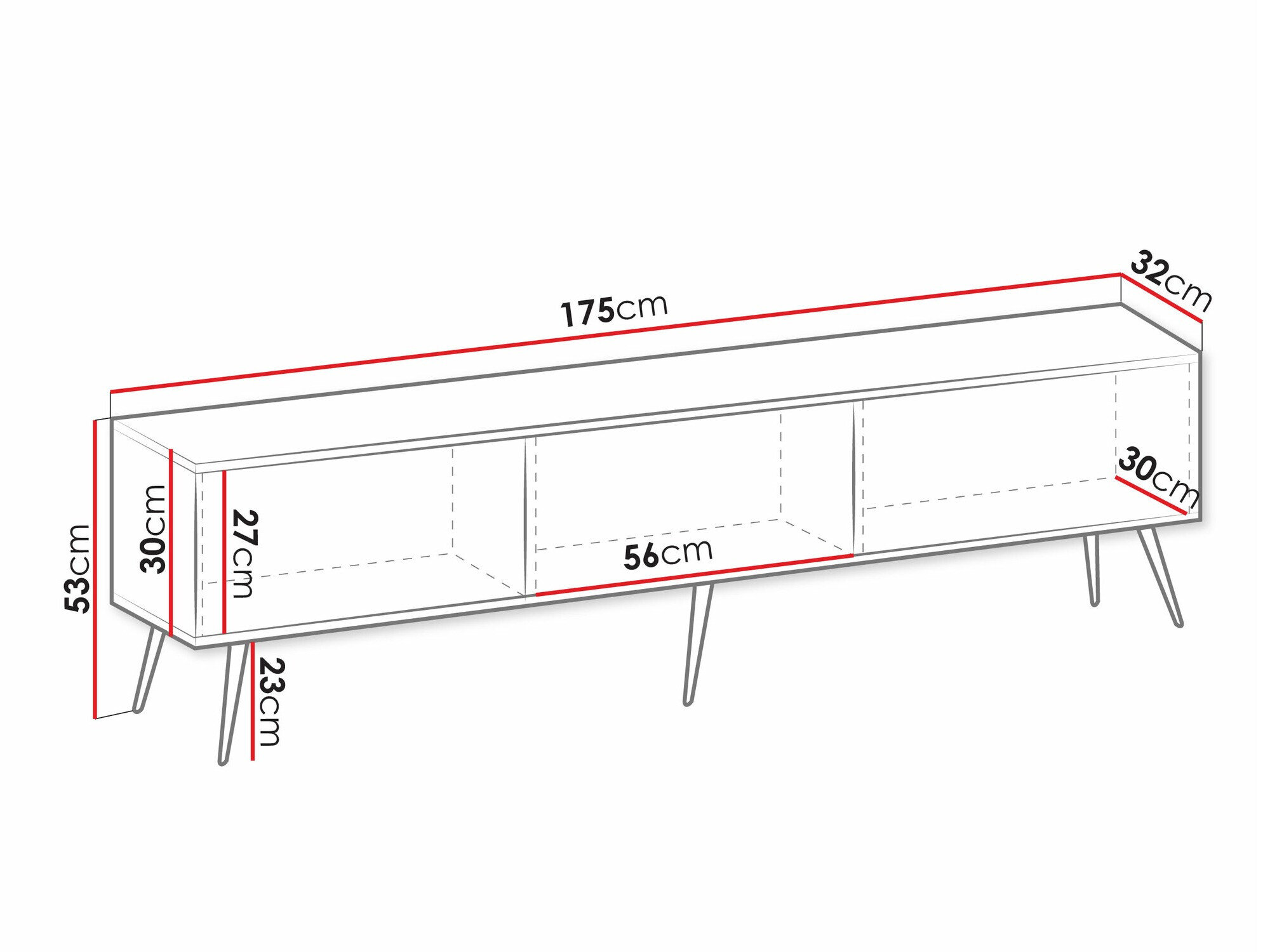 TV-bord Princal II (Sort)
