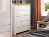 Ladekast Sonsoru 114 (Wit + Glanzend wit + Wotan eik)