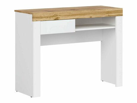 Skrivebord Sonsoru 131 (Hvid + Glansfuld hvid + Wotan eg)