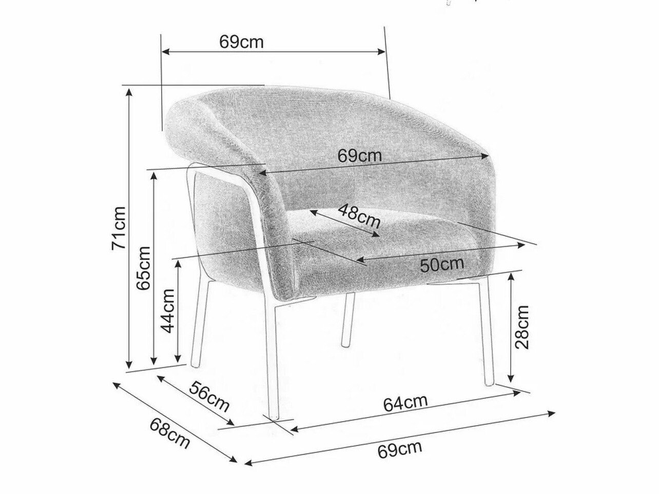 Lænestol Detroit 102 (Grå)