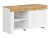 Schoenenkast Sonsoru 118 (Wit + Glanzend wit + Wotan eik)