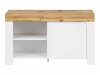 Schoenenkast Sonsoru 118 (Wit + Glanzend wit + Wotan eik)
