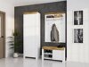 Schoenenkast Sonsoru 118 (Wit + Glanzend wit + Wotan eik)