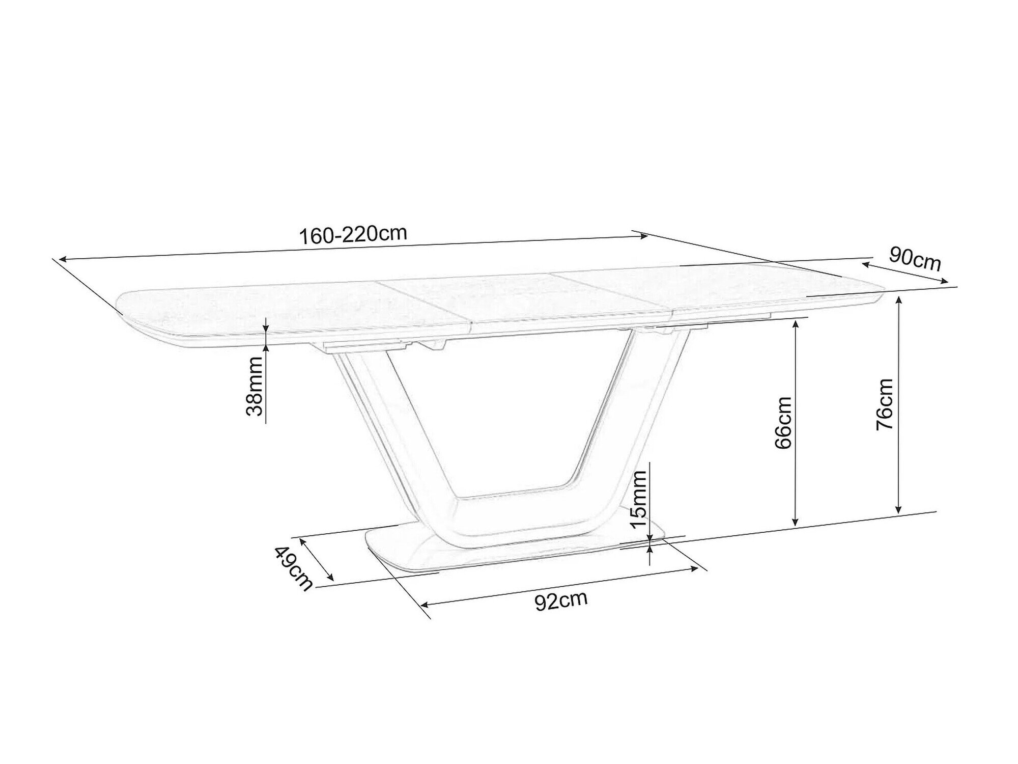 Tafel Detroit 116 (Grijs marmer + Grijs)