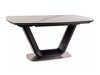 Tafel Detroit 116 (Wit marmer + Zwart)